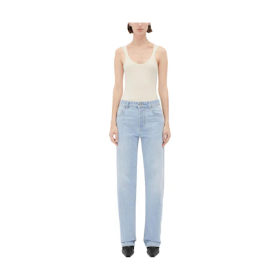 (Women) Bottega Veneta SS23 Light Blue Washed Straight Jeans 710772V2ZC04946