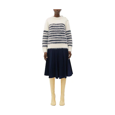 (Women) Bottega Veneta SS23 Striped Loose Fit Crewneck Sweater 757828V2M909105