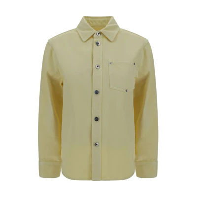 (Women) Bottega Veneta SS24 Banana Yellow Studded Denim Shirt 754694V33Z0-香蕉黄色