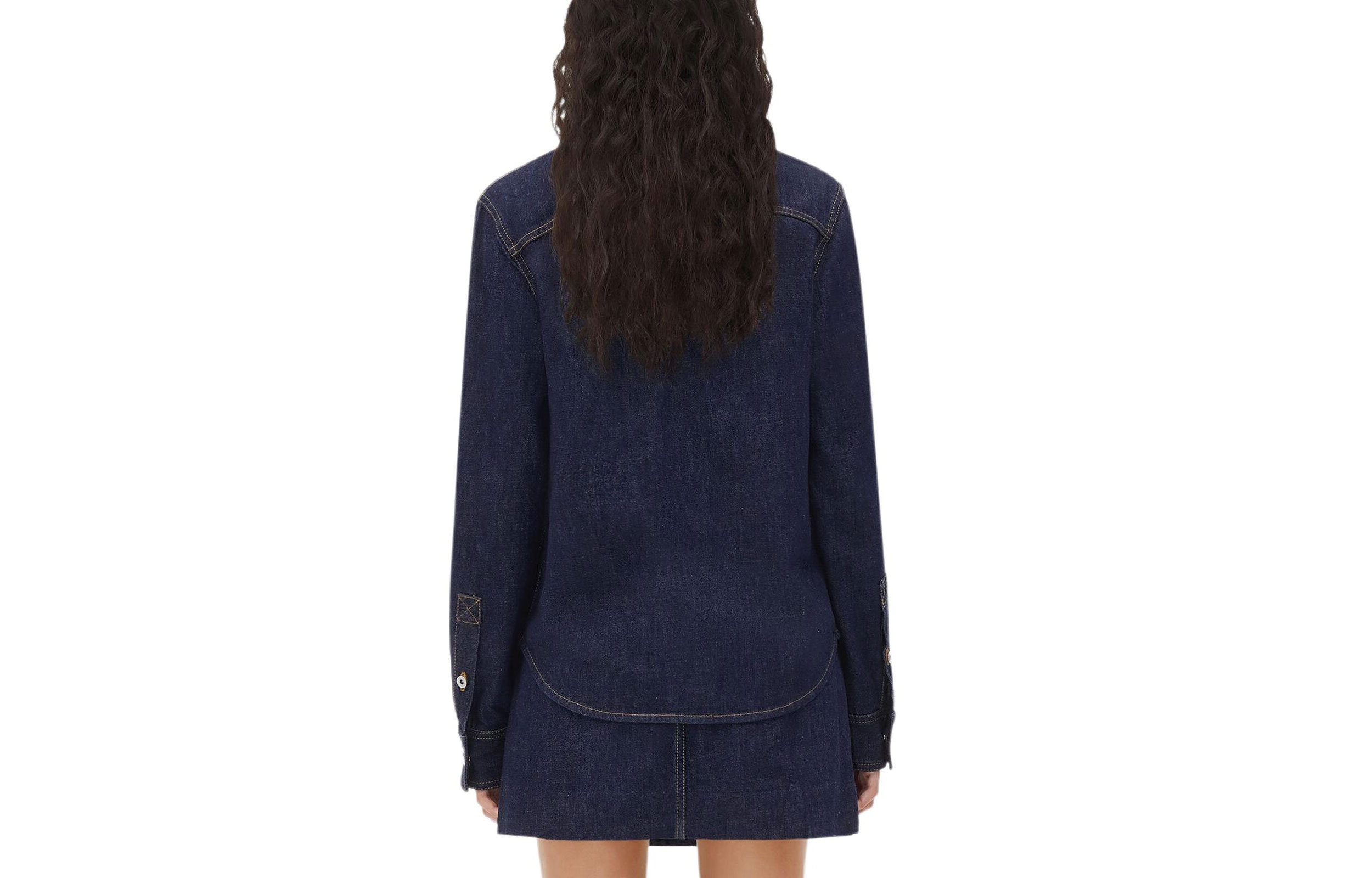 Lookbook (W) Bottega Veneta SS24 靛藍丹寧襯衫外套 休閒穿搭. 754694V0W204245