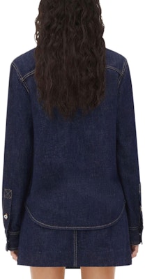 (Women) Bottega Veneta SS24 Indigo Solid Button-Up Denim Jacket Casual Wear. 754694V0W204245 Lookbook (Women) Bottega Veneta SS24 Indigo Solid Button-Up Denim Jacket Casual Wear. 754694V0W204245