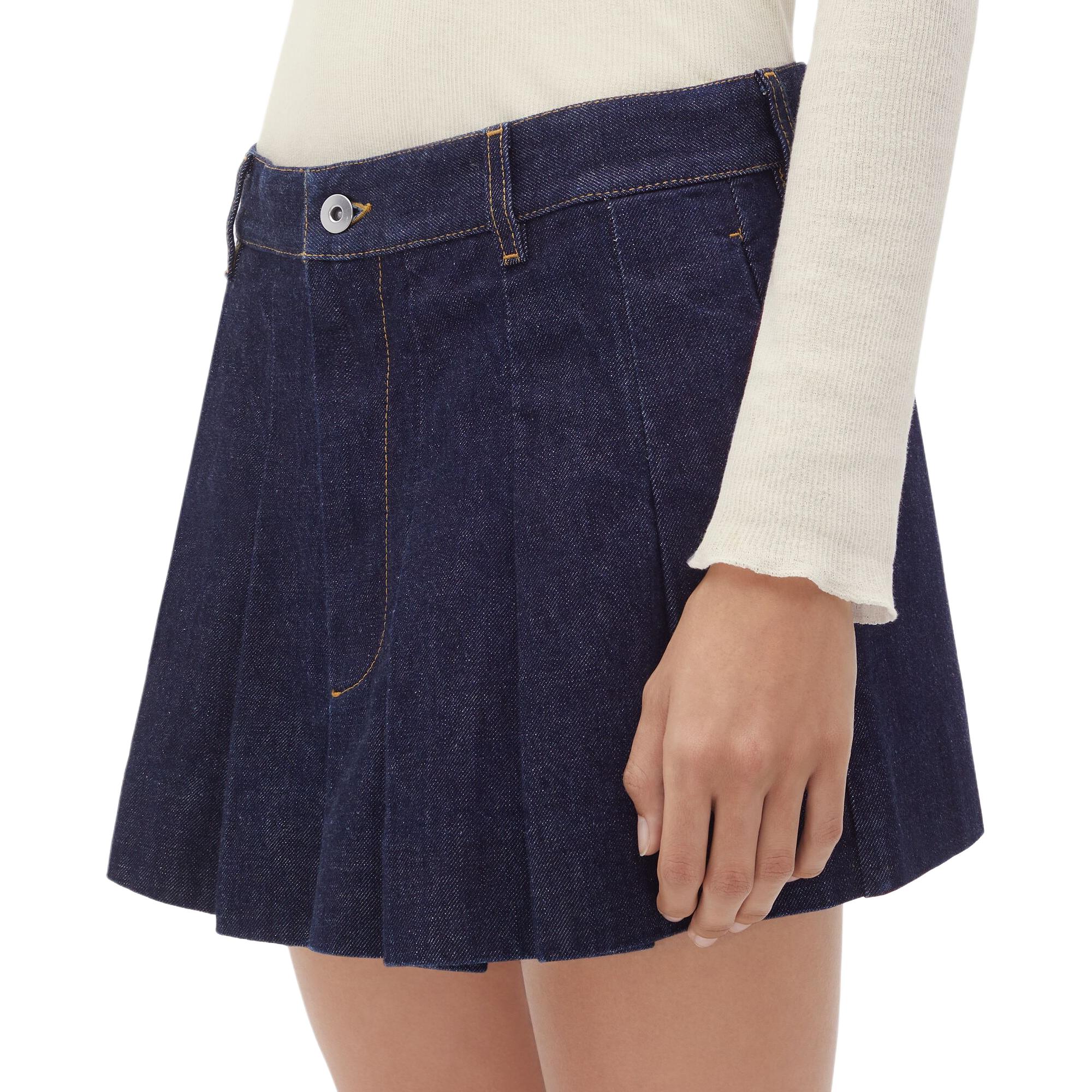 Details for (W) Bottega Veneta SS24 寬版摺邊牛仔裙 靛藍色. 789292V0W204245