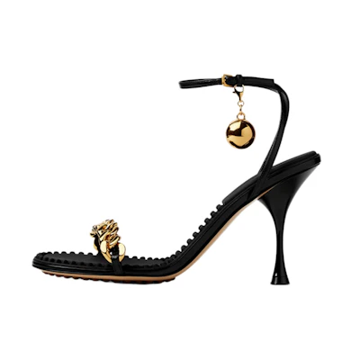 (W) Bottega Veneta Stiletto Buckle Sandals 'Black Fashion'