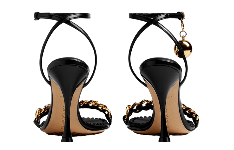 Shop Bottega Veneta葆蝶家 高跟搭扣 時尚涼鞋9cm 女款 黑色