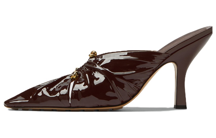 (Women) Bottega Veneta Stiletto Heel 9cm 'Deep Brown Patent Leather' 753690V3H502113