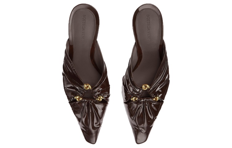 Order Bottega Veneta葆蝶家 漆皮 包腳 細跟 高跟鞋 9cm 女款 深褐色