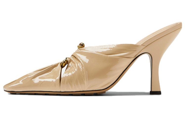 (Women) Bottega Veneta Stiletto Mules 'Beige Patent Leather' 753690V3H502624