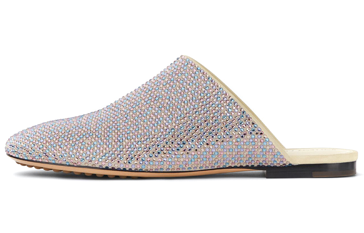 (Women) Bottega Veneta Streetstyle Embellished Suede Mule 'Blue Pink' 667187V15G12940