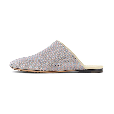 (W) Bottega Veneta Streetstyle Embellished Suede Mule 'Blue Pink'