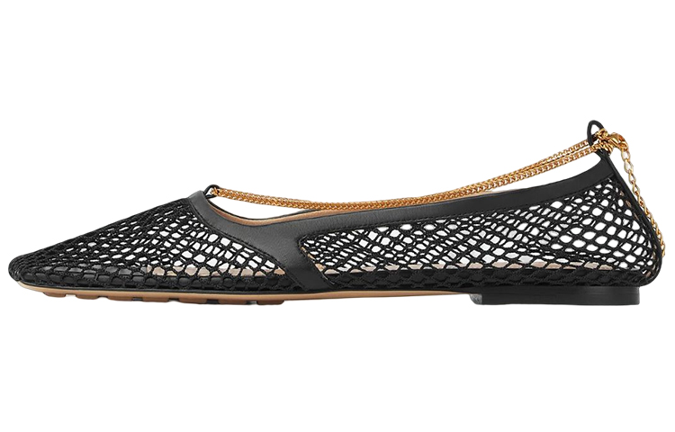 Buy Bottega Veneta葆蝶家 Stretch 網布 方頭 芭蕾舞 平底鞋 女款 黑色