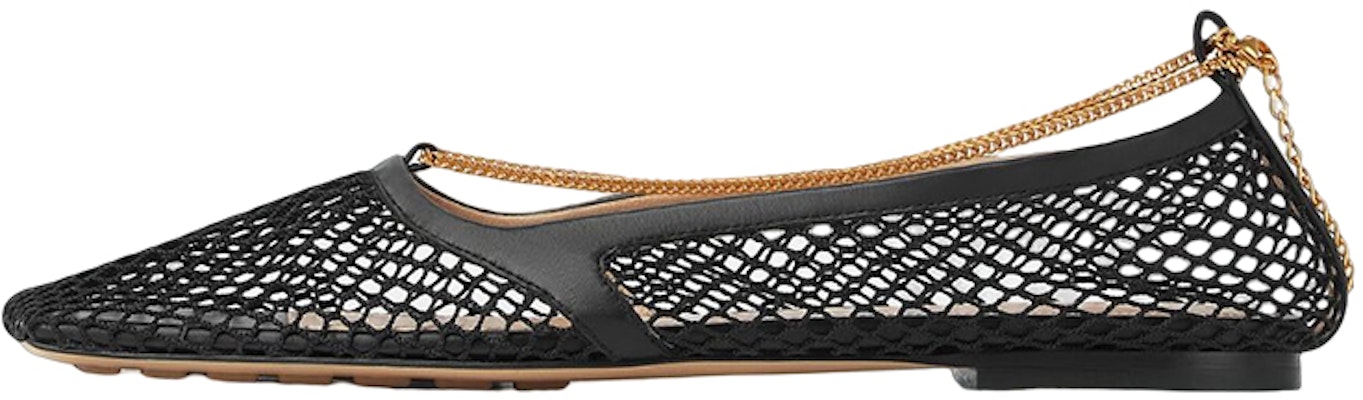 Bottega Veneta葆蝶家 Stretch 網布 方頭 芭蕾舞 平底鞋 女款 黑色 Buy Bottega Veneta葆蝶家 Stretch 網布 方頭 芭蕾舞 平底鞋 女款 黑色