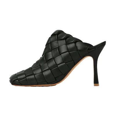 (W) Bottega Veneta Stretch 'Black Square Toe Fashion Sandals'