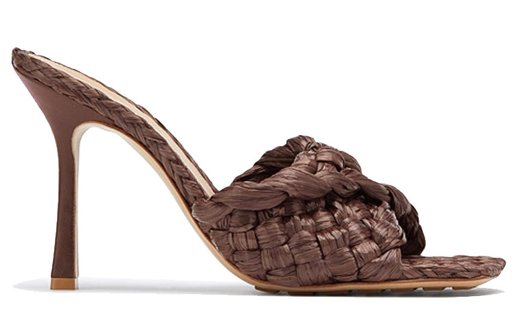 (W) Bottega Veneta Stretch 'Coffee Woven Leather Heels' 圖 2