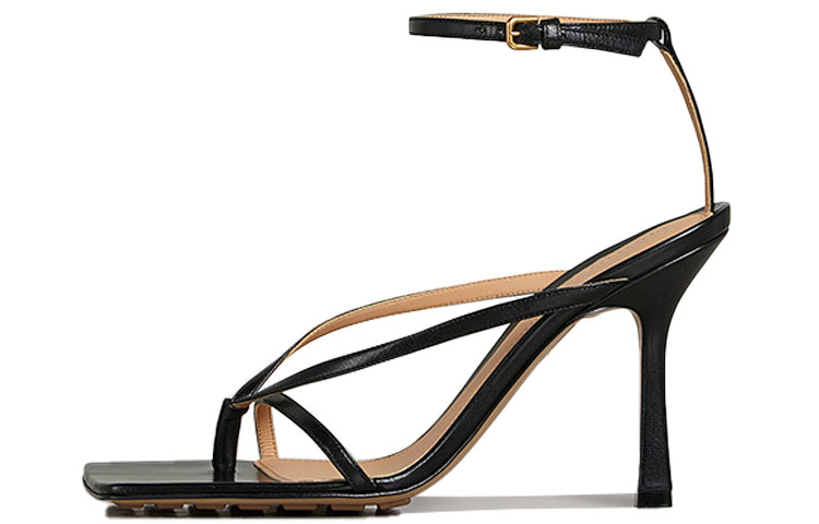 (Women) Bottega Veneta Stretch Ankle Strap High Heels 'Black' 608835VBSF01000