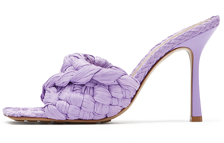 (W) Bottega Veneta Stretch High-Heel Sandals 'Lavender Elegant Weave'
