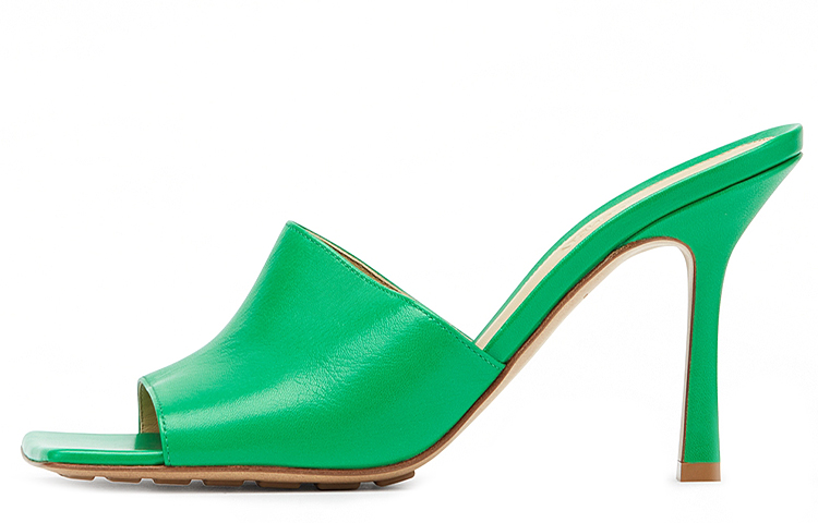 (W) Bottega Veneta Stretch High Heels 'Dark Green Leather'