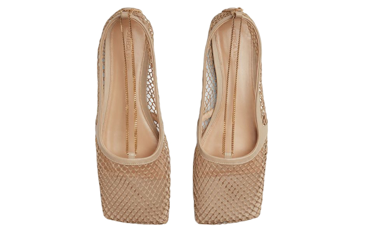 Order (W) Bottega Veneta米色芭蕾舞平底鞋 Stretch Mesh 740001VBPS19713