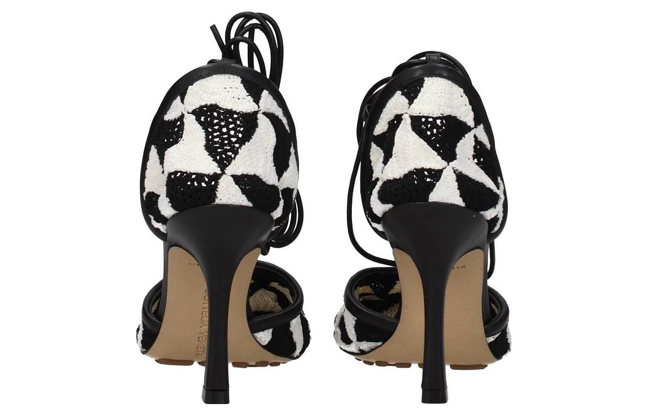 (W) Bottega Veneta Stretch Mesh Square Toe Tie-Up Stiletto 'Black White' 圖 4