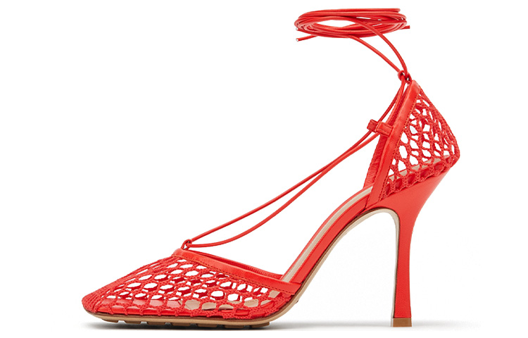 (W) Bottega Veneta Stretch Sandals 'Red Lambskin'