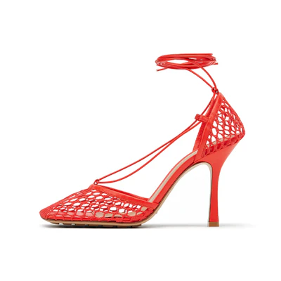 (W) Bottega Veneta Stretch Sandals 'Red Lambskin'