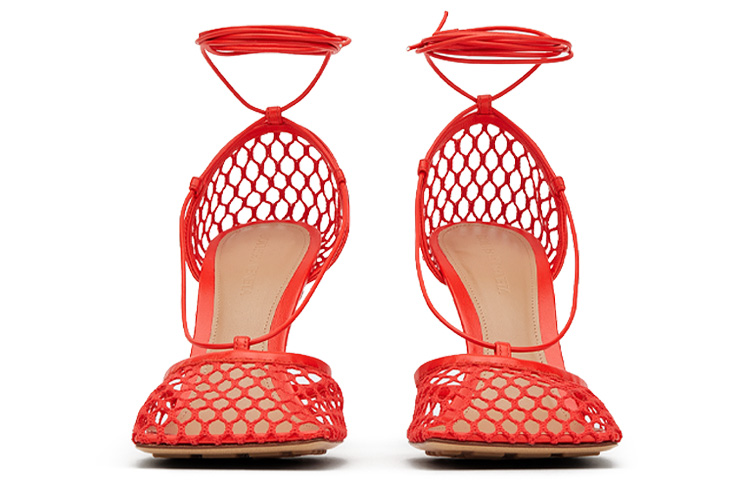 (W) Bottega Veneta Stretch Sandals 'Red Lambskin' 圖 4