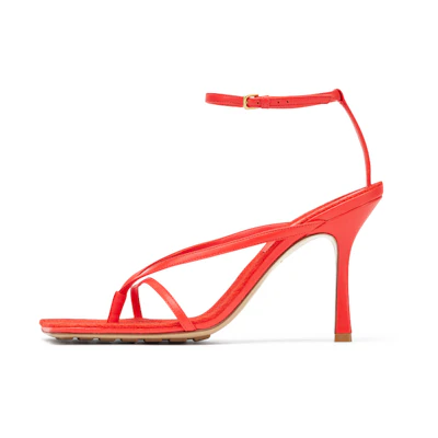 (W) Bottega Veneta Stretch Sandals 'Red Sheepskin'