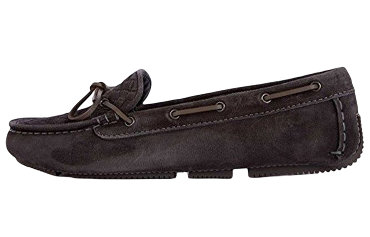 (W) Bottega Veneta Suede Lambskin Round Toe Lace-up Loafers 'Brown'