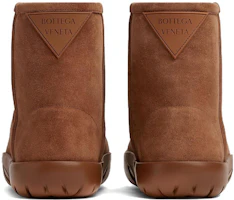 Shop (W) Bottega Veneta Sepatu Boot Slip-On Suede Cokelat Bulat 763873V1NY17665