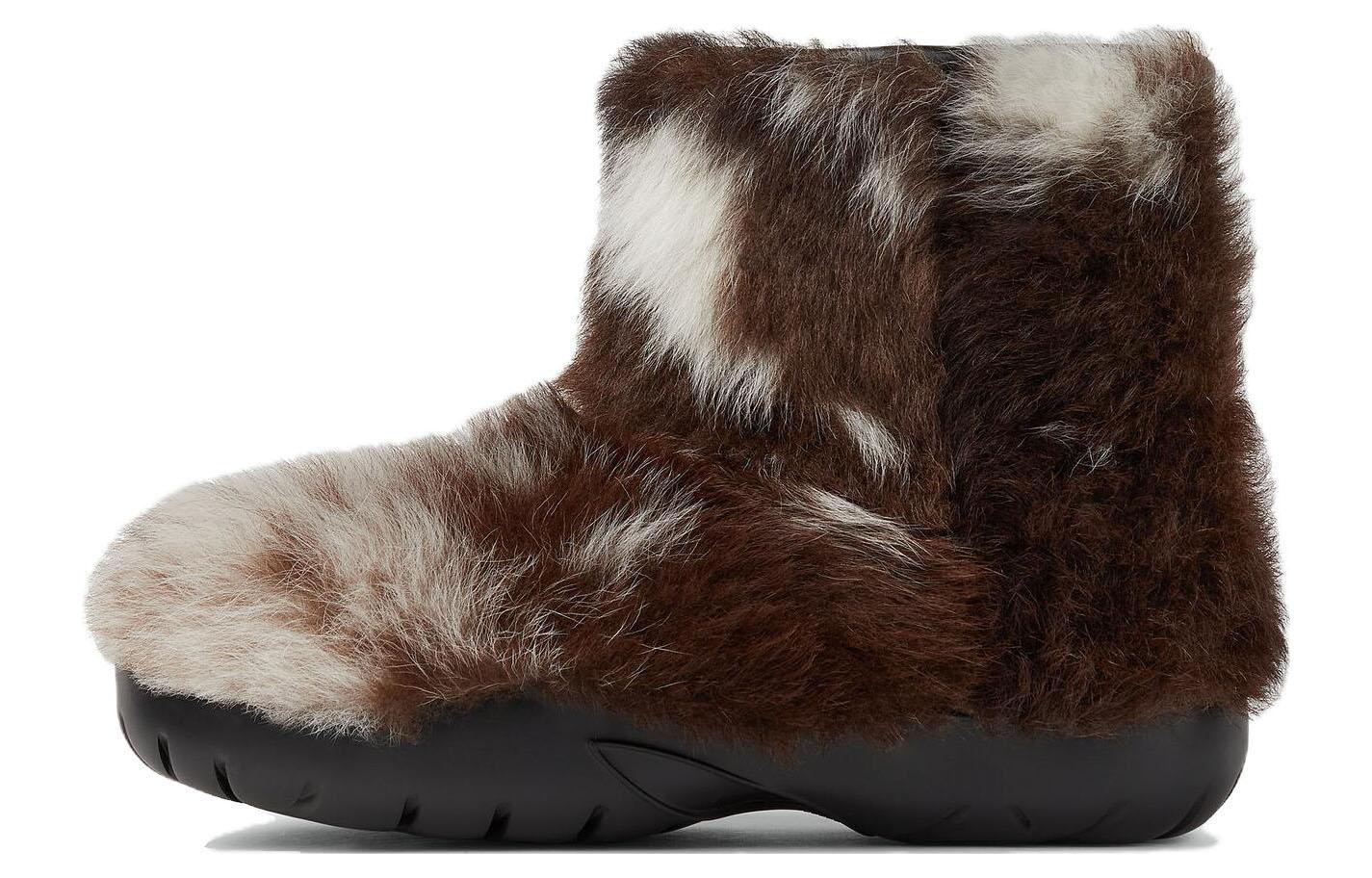 (W) Bottega Veneta Sunday Suede Shearling Booties 'Natural'