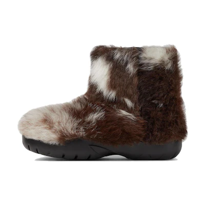 (W) Bottega Veneta Sunday Suede Shearling Booties 'Natural'