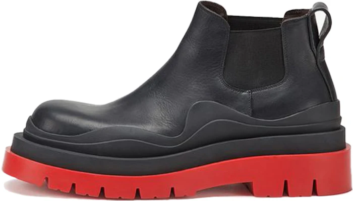 (W) ボッテガヴェネタ タイヤ チェルシーブーツ (黒/赤) 630300VBS501028 Buy (W) ボッテガヴェネタ タイヤ チェルシーブーツ (黒/赤) 630300VBS501028