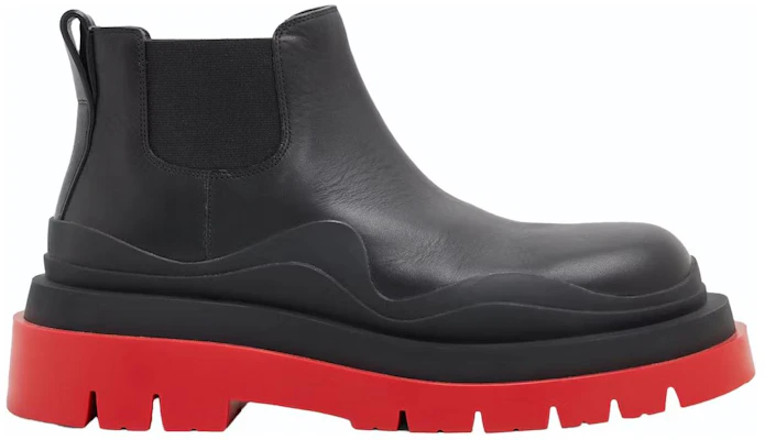 (W) ボッテガヴェネタ タイヤ チェルシーブーツ (黒/赤) 630300VBS501028 Order (W) ボッテガヴェネタ タイヤ チェルシーブーツ (黒/赤) 630300VBS501028