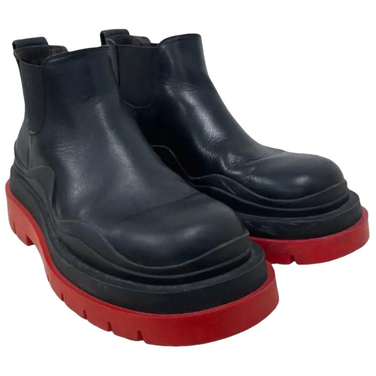 Lookbook (W) ボッテガヴェネタ タイヤ チェルシーブーツ (黒/赤) 630300VBS501028