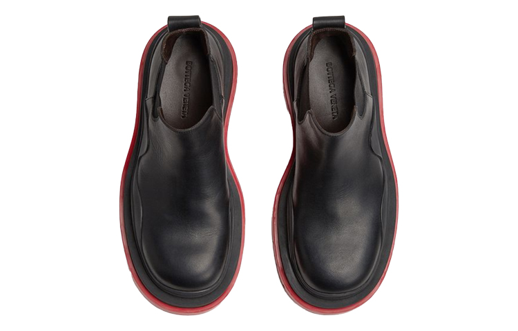 Purchase (W) ボッテガヴェネタ タイヤ チェルシーブーツ (黒/赤) 630300VBS501028