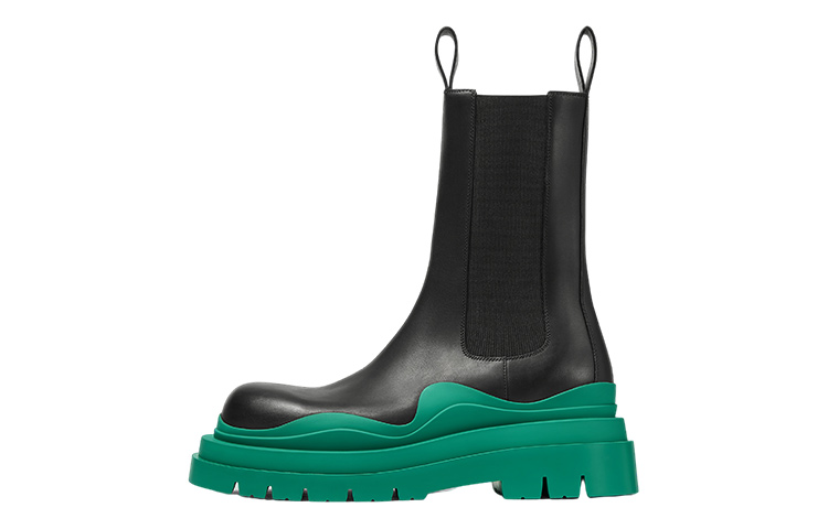 (W) Bottega Veneta Tire Boot 'Black Acid Turquoise'