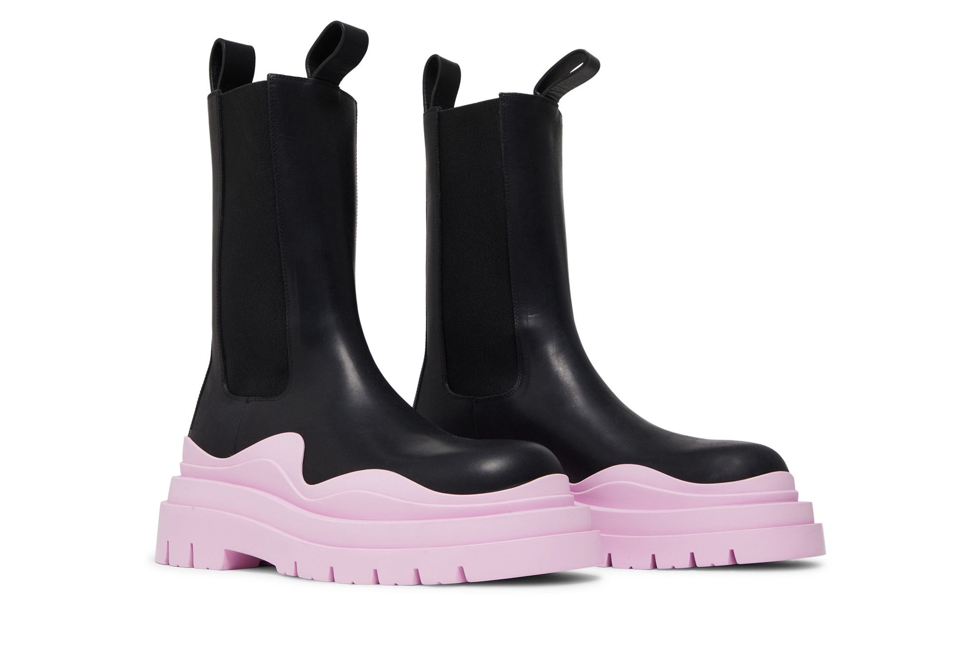 Cheap (W) Bottega Veneta Tire Boot 'Hitam Berkilat' 630297-VBS50-1336