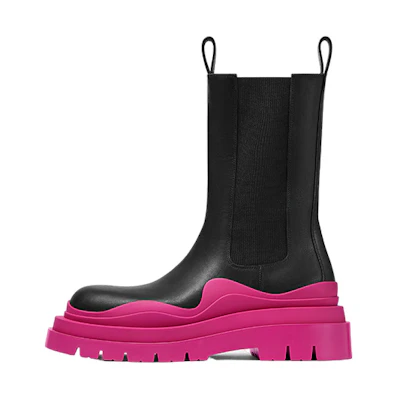 (W) Bottega Veneta Tire Boot 'Black Hollyhock'