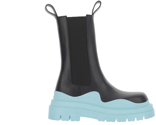 Bottega Veneta葆蝶家 Tire 皮革 套穿 短筒 切爾西靴 女款 黑藍色 Order Bottega Veneta葆蝶家 Tire 皮革 套穿 短筒 切爾西靴 女款 黑藍色