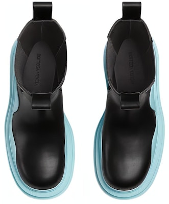 Bottega Veneta葆蝶家 Tire 皮革 套穿 短筒 切爾西靴 女款 黑藍色 Purchase Bottega Veneta葆蝶家 Tire 皮革 套穿 短筒 切爾西靴 女款 黑藍色