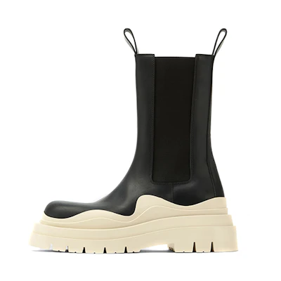 (W) Bottega Veneta Tire Boot 'Black Sea Salt'