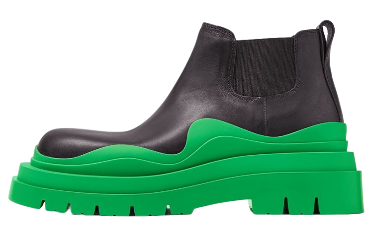 (W) Bottega Veneta Tire Boots 'Black Leather Chelsea'