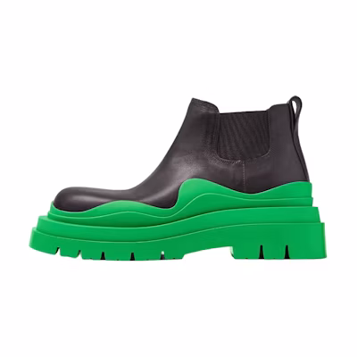 (W) Bottega Veneta Tire Boots 'Black Leather Chelsea'
