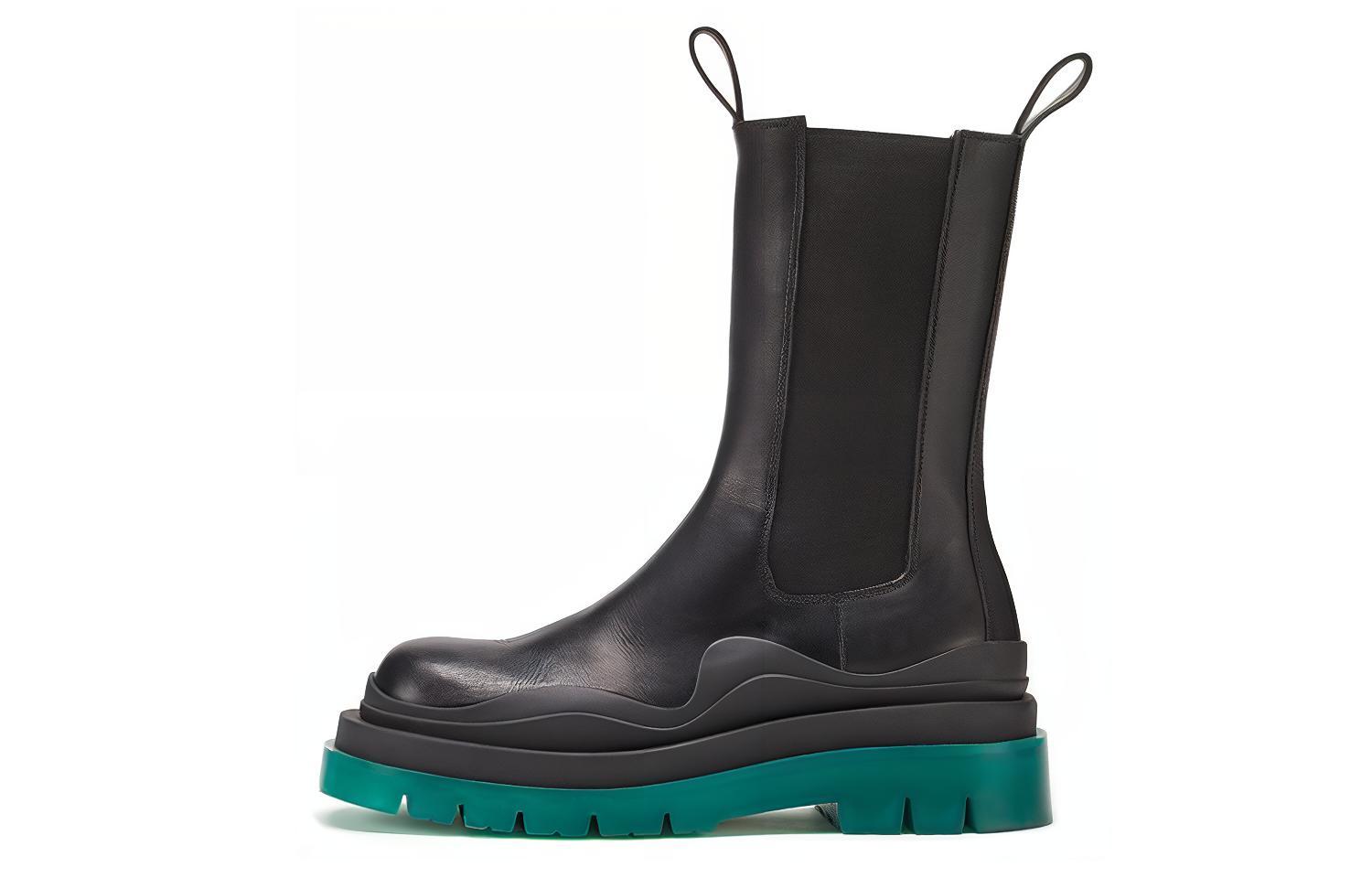 (W) Bottega Veneta Tire Chelsea Boot 'Black Green'