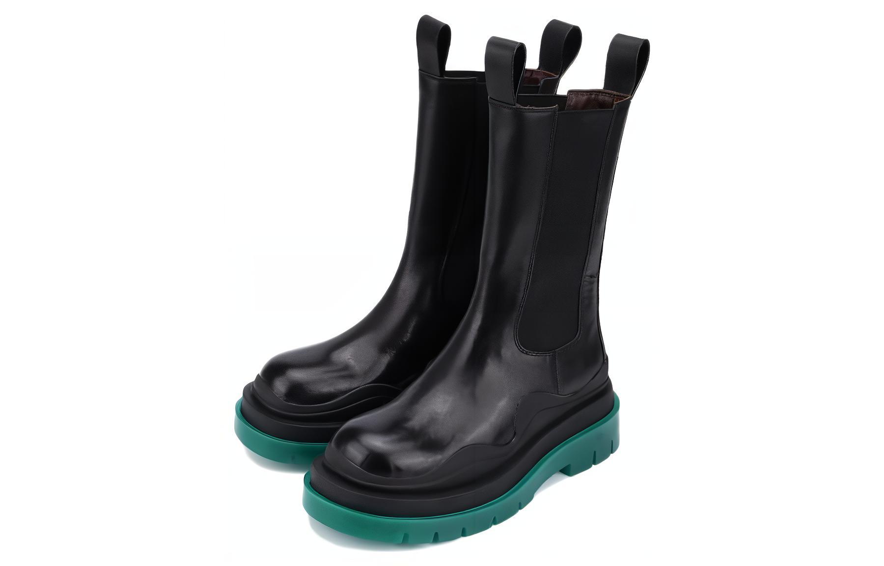 (W) Bottega Veneta Tire Chelsea Boot 'Black Green' 圖 3