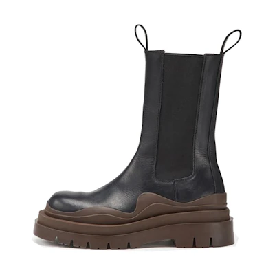 (W) Bottega Veneta Tire Chelsea Boot 'Brown Black'