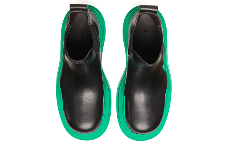 (W) Bottega Veneta Tire Cropped Boot 'Black Acid Turquoise' 圖 3