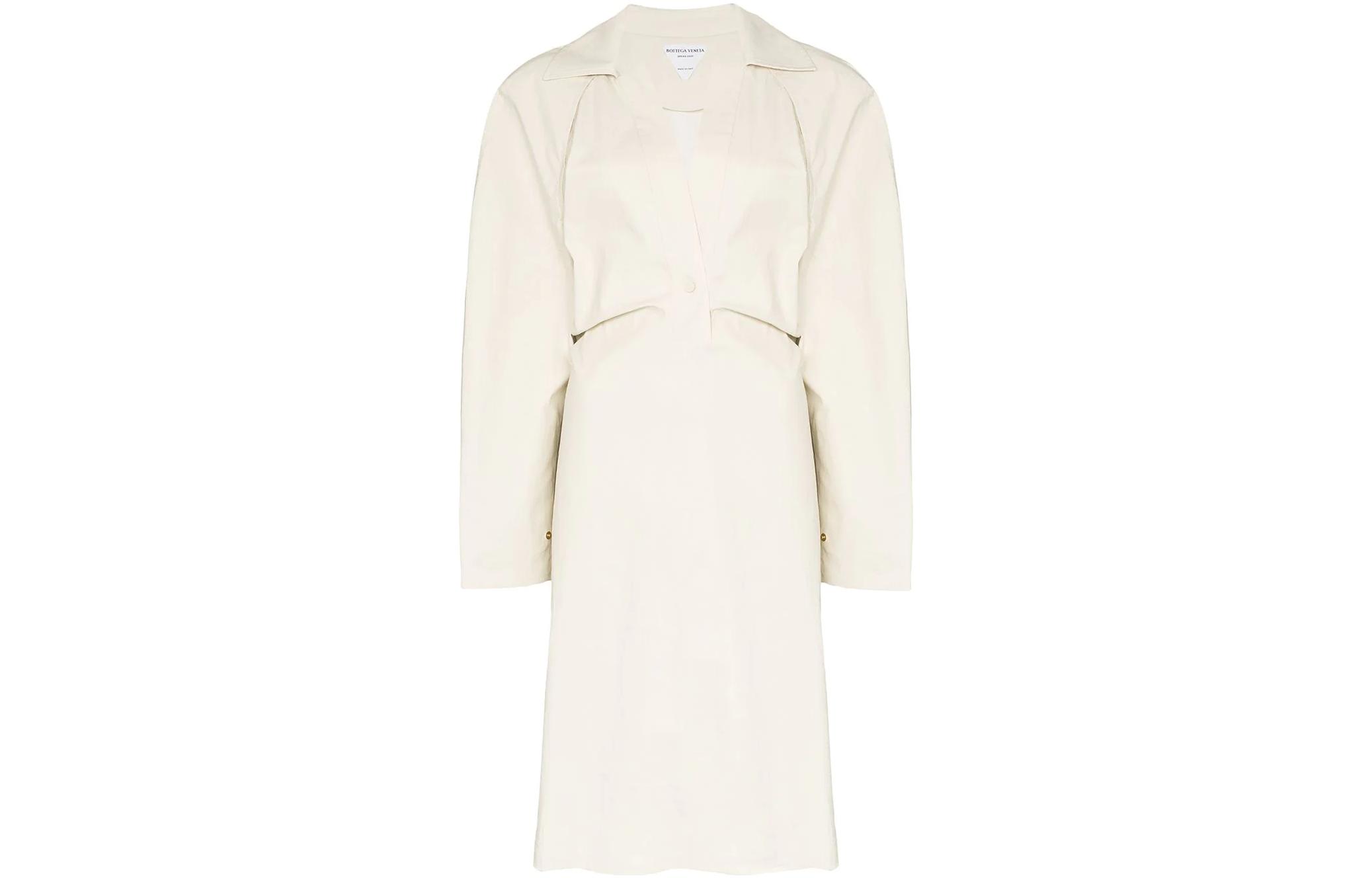 (Women) Bottega Veneta Trench Coat Style Long Sleeve Dress 618495VKPB09186