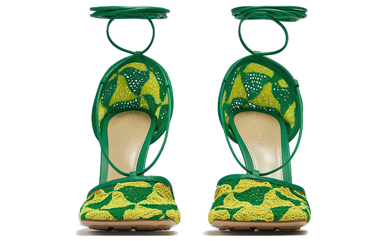(W) Bottega Veneta Triangle Weave High Heels 'Green Wave' 圖 2