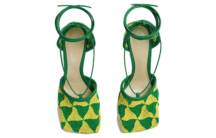 (W) Bottega Veneta Triangle Weave High Heels 'Green Wave' 圖 3