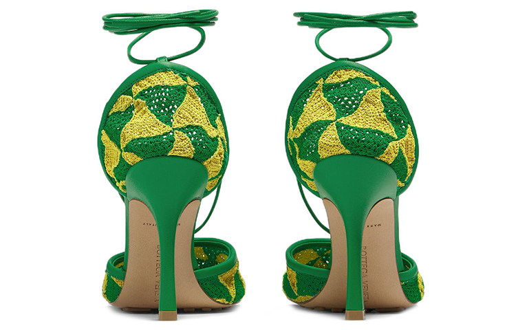 (W) Bottega Veneta Triangle Weave High Heels 'Green Wave' 圖 4